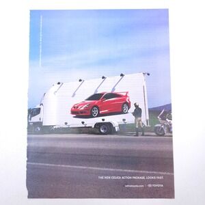 Toyota Celica Print Ad Vintage 90s Automotive Magazine Y2K Police Advertising